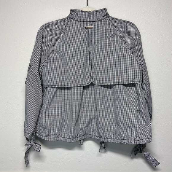 Marlboro Classics Womens Black White Plaid Check Full Zip Windbreaker EU44 - Picture 2 of 6